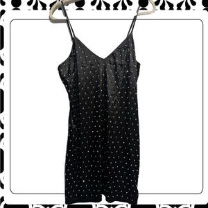 Black Rhinestone Slip Dress